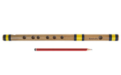 Indian Flute Bansuri, Sarfuddin, Scale G Sharp Medium 13.2 Inches, Indian Bansuri - Perfectly Tuned Concert Quality Bamboo Flute, Nylon Pipe Bag (SM-DGF)