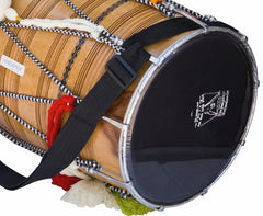 MAHARAJA MUSICALS Dhol Drum, Professional, Kachha Pakka Shesham Wood, Natural, Padded Bag, Beaters, Nylon Shoulder Strap, Punjabi Bhangra Dhol Instrument (SM-DCE)