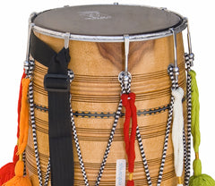 MAHARAJA MUSICALS Dhol Drum, Professional, Kachha Pakka Shesham Wood, Natural, Padded Bag, Beaters, Nylon Shoulder Strap, Punjabi Bhangra Dhol Instrument (SM-DCE)