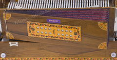 MAHARAJA MUSIALS Calcutta Folding Harmonium - 9 Scale Changer - Natural Wood Color - AGI