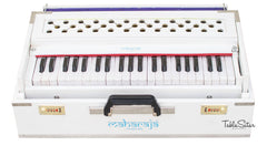 MAHARAJA MUSICALS Folding Harmonium - 9 Stop - White Color Safri - AHG