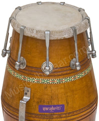 MAHARAJA MUSICALS MangoWood Dholak - Bolt Tuned - Wedding Dholki - AJD