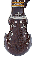 Maharaja Musicals Peacock Israj / Esraj, Floral Carving, Geared Tuning Pegs, Horse Hair Bow, Nylon Bag, Rosin, Extra String Set, Dark Finish, 4 Main Strings (SM-AJH)
