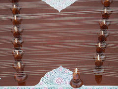 Kanai Lal & Sons Santoor - Shiv Kumar Sharma Style - Brown Color - With Fiber case - 31 Notes - 93 Strings (SM-BHF)