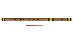 Bansuri Indian Flute, Sarfuddin, Bamboo, Scale A Natural Bass 23.5 Inches, Concert Quality, Fully Tuned, Nylon Pipe Bag Included, Hundustani Bansuri (PDI-DEA)