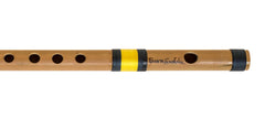 Indian Bansuri Flute, Scale A Natural Medium 11 Inches, Sarfuddin Flute, Accurately Tuned Bamboo Flute, Concert Quality, Nylon Pipe Included, Professional Hindustani Bansuri (PDI-DEB)