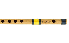Bansuri Indian Flute, Scale C Natural Small 9.5 Inches, Concert Quality, Sarfuddin, Tuned Professional Bansuri, Nylon Pipe Bag Included, Bamboo Flute, Hindustani (SM-DEI)