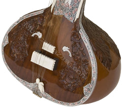 MAHARAJA MUSICALS Sitar - 32P - Kharaj Pancham - Angur Patta Design - IJ
