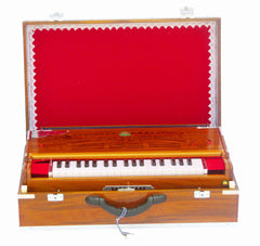 MONOJ K SARDAR (MKS) Folding Harmonium - 9 Scale Changer - Natural Color - AHB