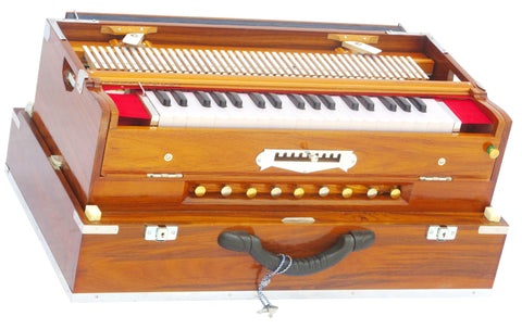 MONOJ K SARDAR (MKS) Folding Harmonium - 9 Scale Changer - Natural Color - AHB