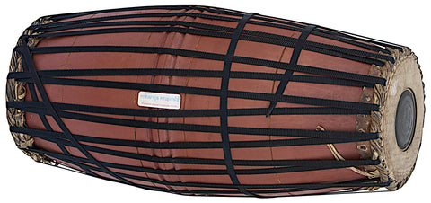 Maharaja Musicals Mridangam, Jack Fruit Wood, In USA, South Indian Mridangam Drum, Strap-tuned, Tuneable To D Sharp, Drumhead Covers, Nylon Bag, Mridanga /Mridangam Instrument (SM-DBA)