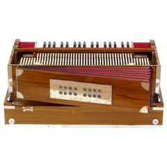 MAHARAJA MUSICALS Premium Calcutta Folding Harmonium - 13 Scale Changer - 4 Reeds -Teak Wood - BBH