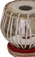 Tabla Drum Set by Vijay Vhatkar, In USA, 4KG Chromed Copper Bayan, Finest Sheesham Dayan, Tabla Drums - Padded Bag, Hammer, Cushions & Cover (SM-BBD)