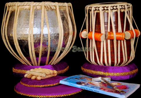 MAHARAJA MUSICALS Tabla Set - Copper Bayan 5½ KG - Sheesham Dayan - AAD