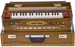 MAHARAJA MUSIALS Calcutta Folding Harmonium - 9 Scale Changer - Natural Wood Color - AGI