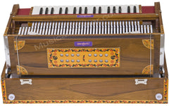 MAHARAJA MUSIALS Calcutta Folding Harmonium - 9 Scale Changer - Natural Wood Color - AGI