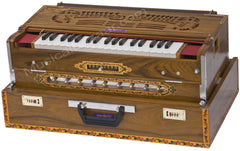 MAHARAJA MUSIALS Calcutta Folding Harmonium - 9 Scale Changer - Natural Wood Color - AGI