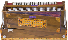 MAHARAJA MUSIALS Calcutta Folding Harmonium - 9 Scale Changer - Natural Wood Color - AGI