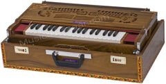 MAHARAJA MUSIALS Calcutta Folding Harmonium - 9 Scale Changer - Natural Wood Color - AGI