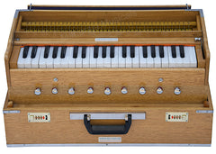 MAHARAJA MUSICALS Folding Harmonium - 9 Stop - Natural Color Safri - AHH