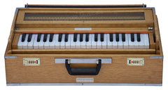 MAHARAJA MUSICALS Folding Harmonium - 9 Stop - Natural Color Safri - AHH