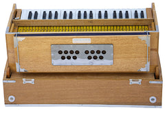 MAHARAJA MUSICALS Folding Harmonium - 9 Stop - Natural Color Safri - AHH