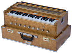 MAHARAJA MUSICALS Folding Harmonium - 9 Stop - Natural Color Safri - AHH