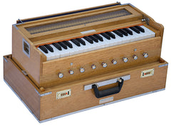 MAHARAJA MUSICALS Folding Harmonium - 9 Stop - Natural Color Safri - AHH