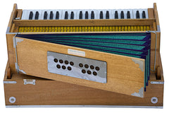MAHARAJA MUSICALS Folding Harmonium - 9 Stop - Natural Color Safri - AHH