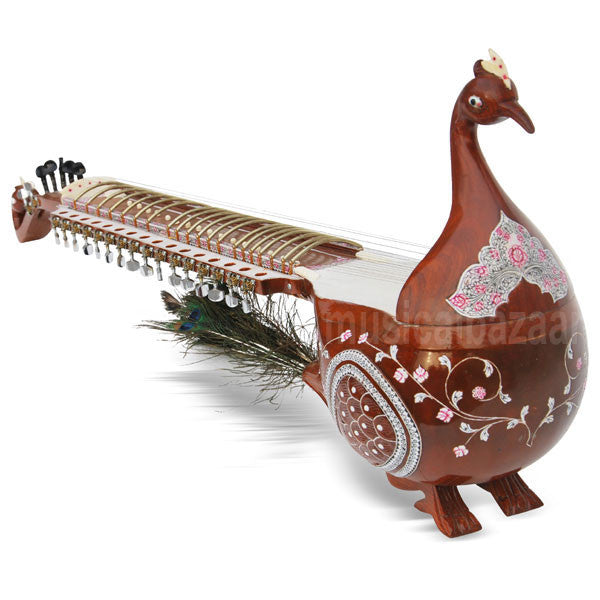 MAHARAJA MUSICALS Taus - Designer Peacock Instrument - Tun Wood - AJB