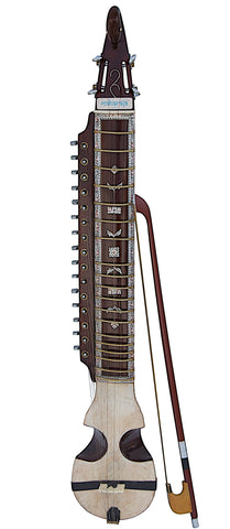 Maharaja Musicals Peacock Israj / Esraj, Floral Carving, Geared Tuning Pegs, Horse Hair Bow, Nylon Bag, Rosin, Extra String Set, Dark Finish, 4 Main Strings (SM-AJH)