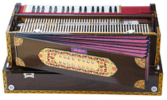 MAHARAJA MUSICALS Premium Calcutta Folding Harmonium - 13 Scale Changer - 4 Reeds -Teak Wood - BDF
