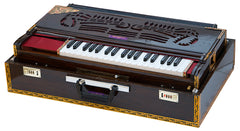 MAHARAJA MUSICALS Premium Calcutta Folding Harmonium - 13 Scale Changer - 4 Reeds -Teak Wood - BDF