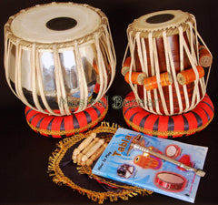 MAHARAJA MUSICALS Classic Tabla Set - Brass Bayan 3 KG - Sheesham Dayan - CG