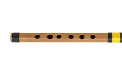 Indian Bansuri Flute, Scale A Natural Medium 11 Inches, Sarfuddin Flute, Accurately Tuned Bamboo Flute, Concert Quality, Nylon Pipe Included, Professional Hindustani Bansuri (PDI-DEB)