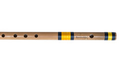 Bansuri, Indian Bamboo Flute, Scale C Natural Medium 19 Inches, Sarfuddin, Concert Quality, Accurately Tuned, Recommended for Beginners, Hindustani Prof. Bansuri Indian Flute, Nylon Pipe Bag (PDI-DEH)