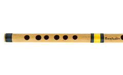 Bansuri Indian Flute, Scale C Natural Small 9.5 Inches, Concert Quality, Sarfuddin, Tuned Professional Bansuri, Nylon Pipe Bag Included, Bamboo Flute, Hindustani (SM-DEI)