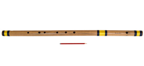 Bansuri Indian Flute, Sarfuddin, Scale D Natural Bass 33.5 Inches, Concert Quality Hindustani Bansuri, Includes Nylon Pipe Bag, Correctly Tuned, Indian Bamboo Flute (SM-DFC)