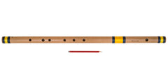 Sarfuddin Bansuri Flute Indian, Scale D Sharp Bass 30.5 Inches, Bamboo, Concert Quality, Finest Indian Flute - Correctly Tuned , Includes Nylon Bag, Hindustani Bansuri (SM-DFE)