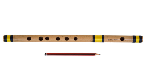 Sarfuddin Flutes, Finest Indian Bansuri, Scale E Natural Medium 16 Inches, Concert Quality, Bamboo Flute, Includes Nylon Pipe Bag, Professional Bansuri Hindustani, Correctly Tuned (SM-DFH)
