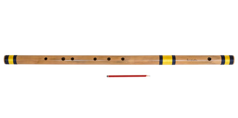 Bansuri Concert Quality, Scale C Sharp Bass 34 Inches, Sarfuddin, Finest Indian Bamboo Flute, Accurately Tuned, Nylon Pipe Bag Included, Hindustani (SM-DFJ)