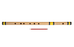 Indian Flute Bansuri, Scale F Sharp Bass 26.5 Inches, Sarfuddin, Includes Nylon Pipe Bag, Hindustani Bansuri, Concert Quality, Accurately Tuned, Bamboo Flute Indian (SM-DGA)