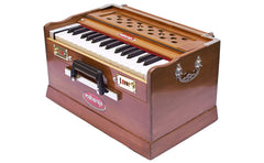 MAHARAJA MUSICALS Harmonium - 2 1/4 Octaves Saptak - Natural Dark Wooden Color - PH1