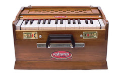 MAHARAJA MUSICALS Harmonium - 2 1/4 Octaves Saptak - Natural Dark Wooden Color - PH1